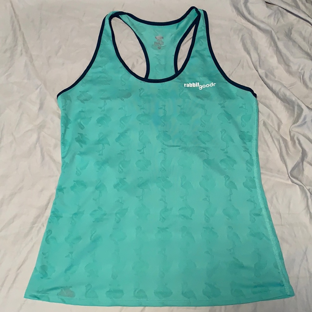 Rabbit bunny hop tank - mint green - size large